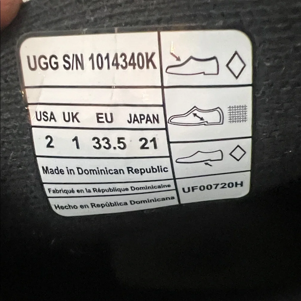 UGG AUSTRALIA SIENNA BLACK GLOSSY RAIN BOOTS‎ SIZE 2